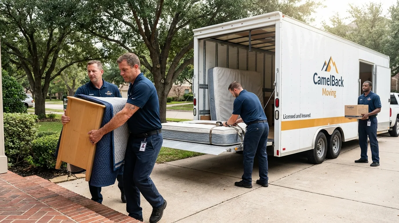 Crew loading residential truck for cross-state move from Jonestown, MS