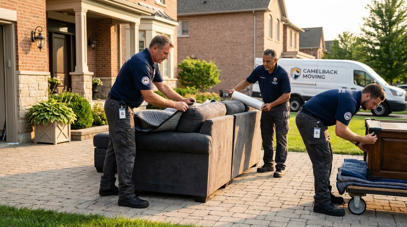 Large estate moving crew wrapping furniture in Jonestown, MS