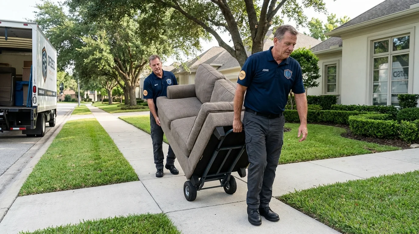 Local residential moving crew loading furniture in Jonestown, MS
